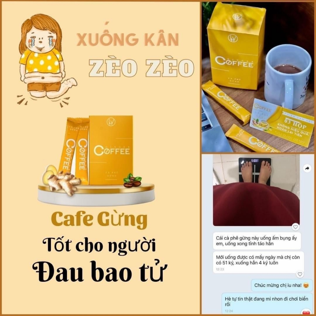 Cà phê gừng đen mật ong Black Ginger Honey giảm cân Ginger coffee- Hộp 14  gói