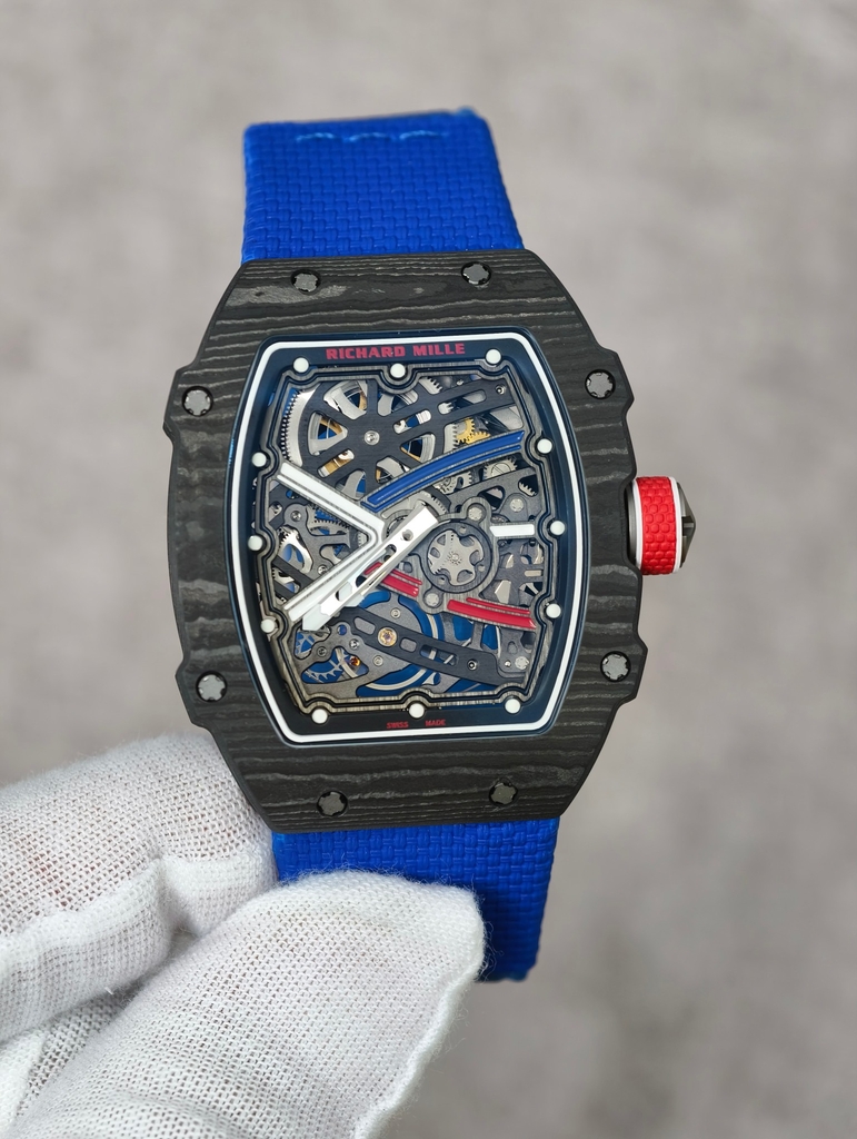 Richard Miller 15RICHARD MILLE RM67-02 Black Carbon Blue Strap