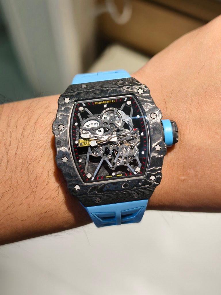 RICHARD MILLE RM35-01 Black Carbon Blue Rubber Strap