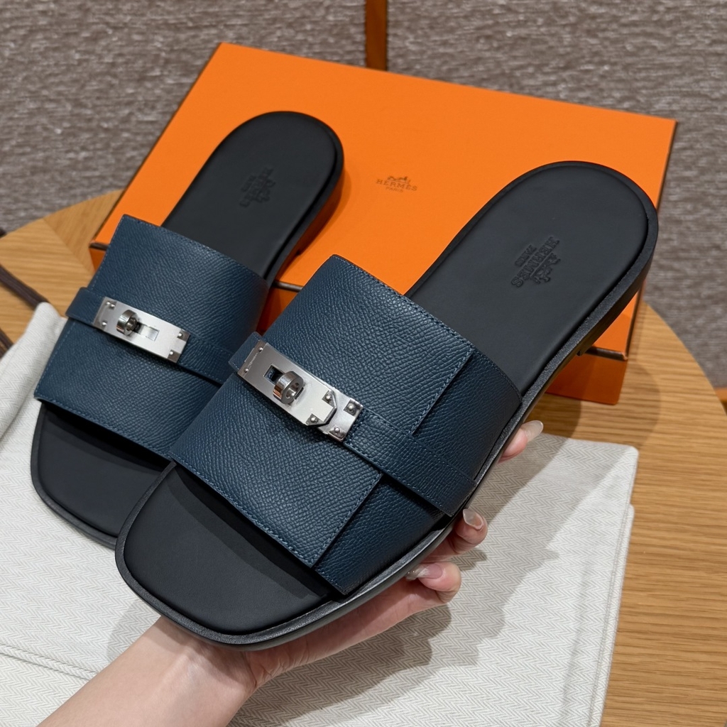 JD-680 Gabriel Men's Marine Blue Slide Sandals