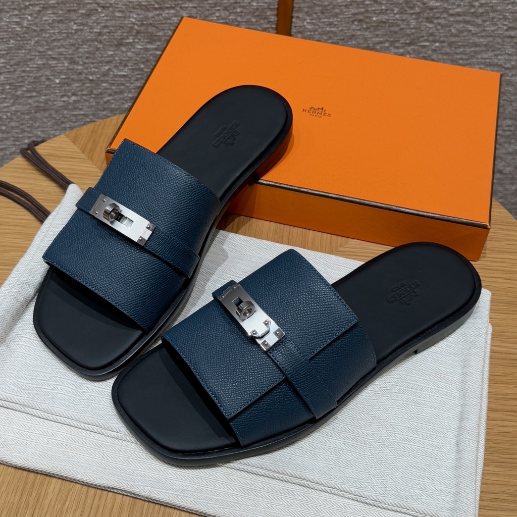 JD-680 Gabriel Men's Marine Blue Slide Sandals