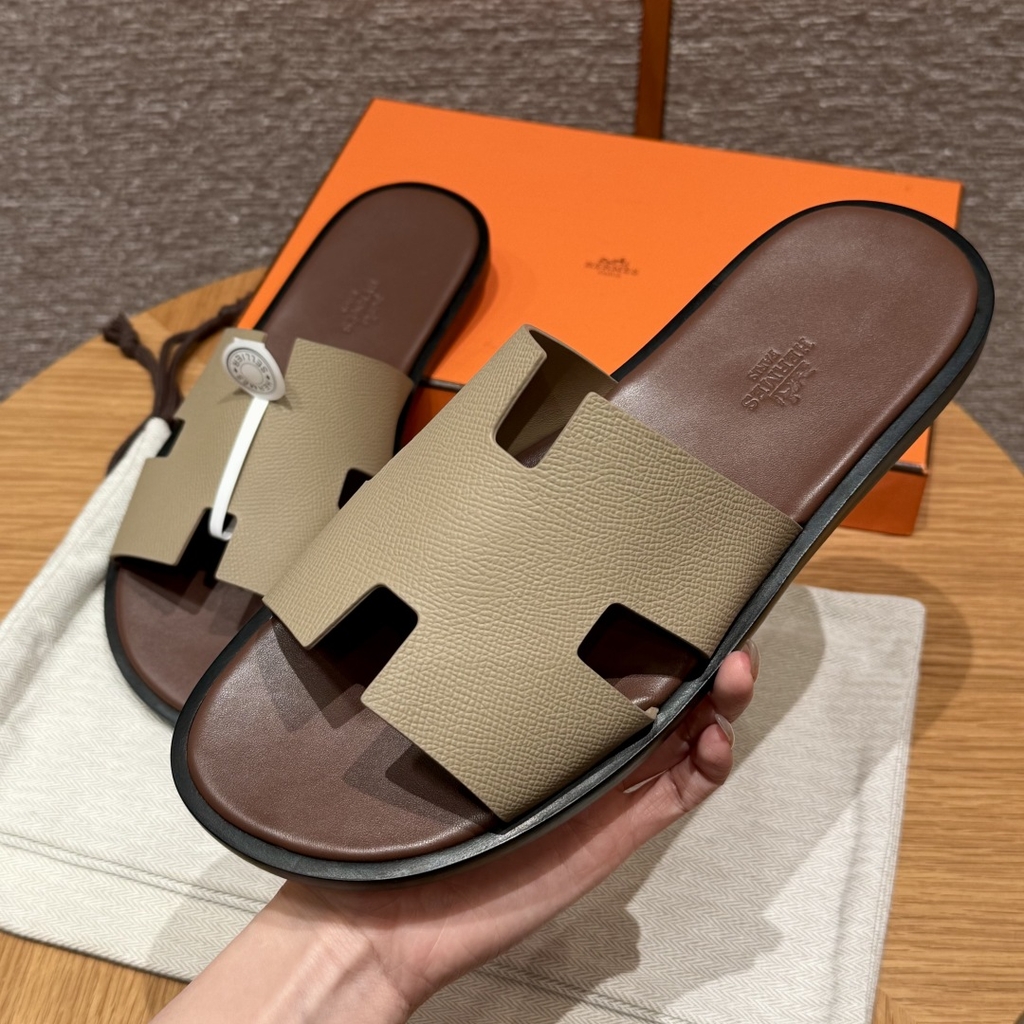 JD-620 182 Men's Slippers in S2 Trench Epsom Calfskin with Dermal Outsole