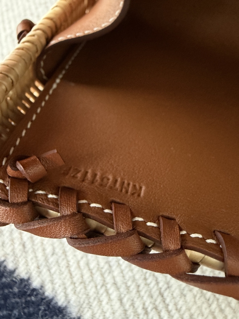 Kelly Mini Picnic Basket 20cm - Gold Brown with Silver Hardware