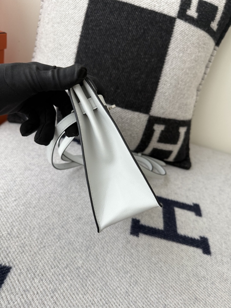 Kelly Danse 22cm Original Leather Swift Dancing Bag in Gris Platine