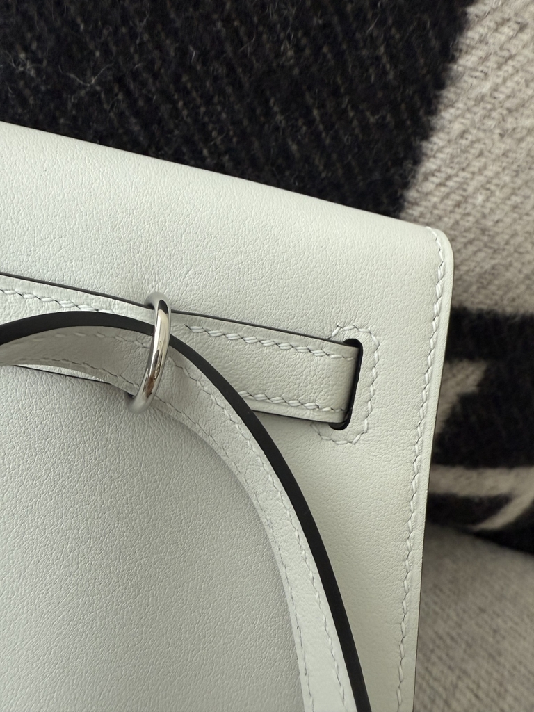 Kelly Danse 22cm Original Leather Swift Dancing Bag in Gris Platine