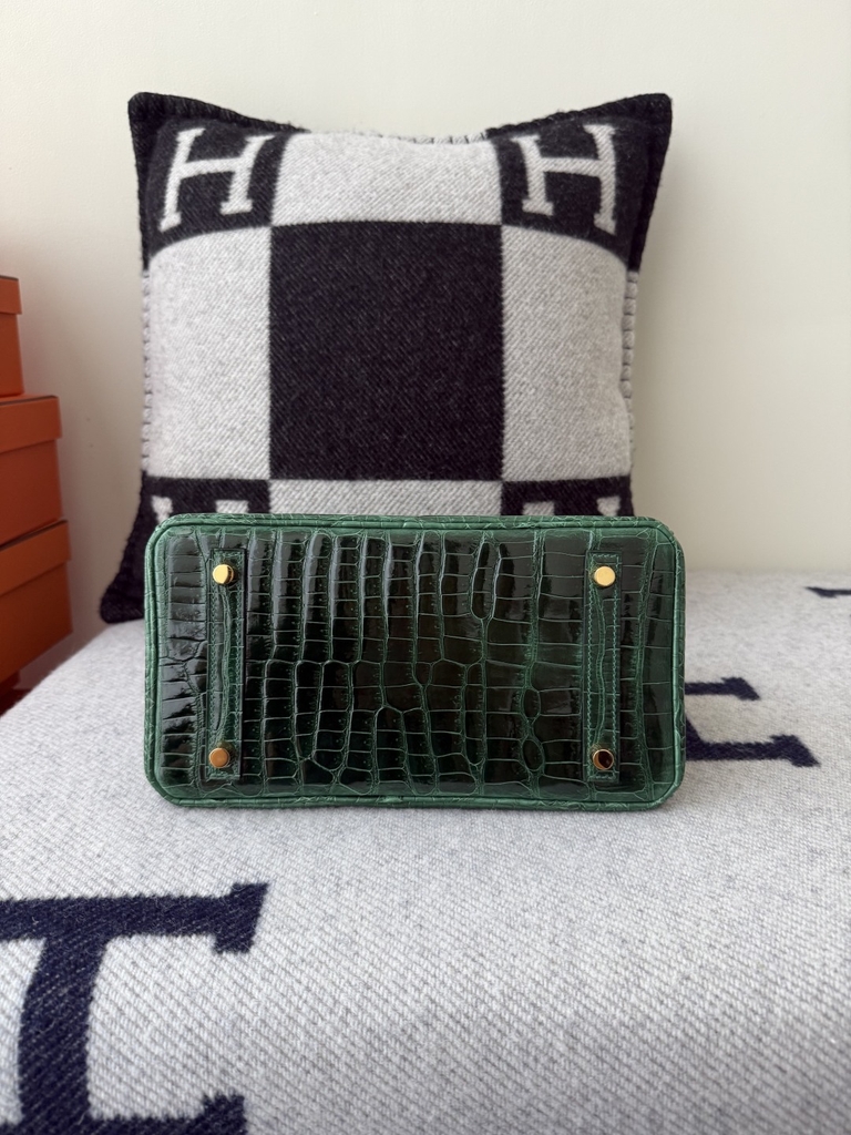 Birkin 25cm Shiny Porosus Crocodile Handbag