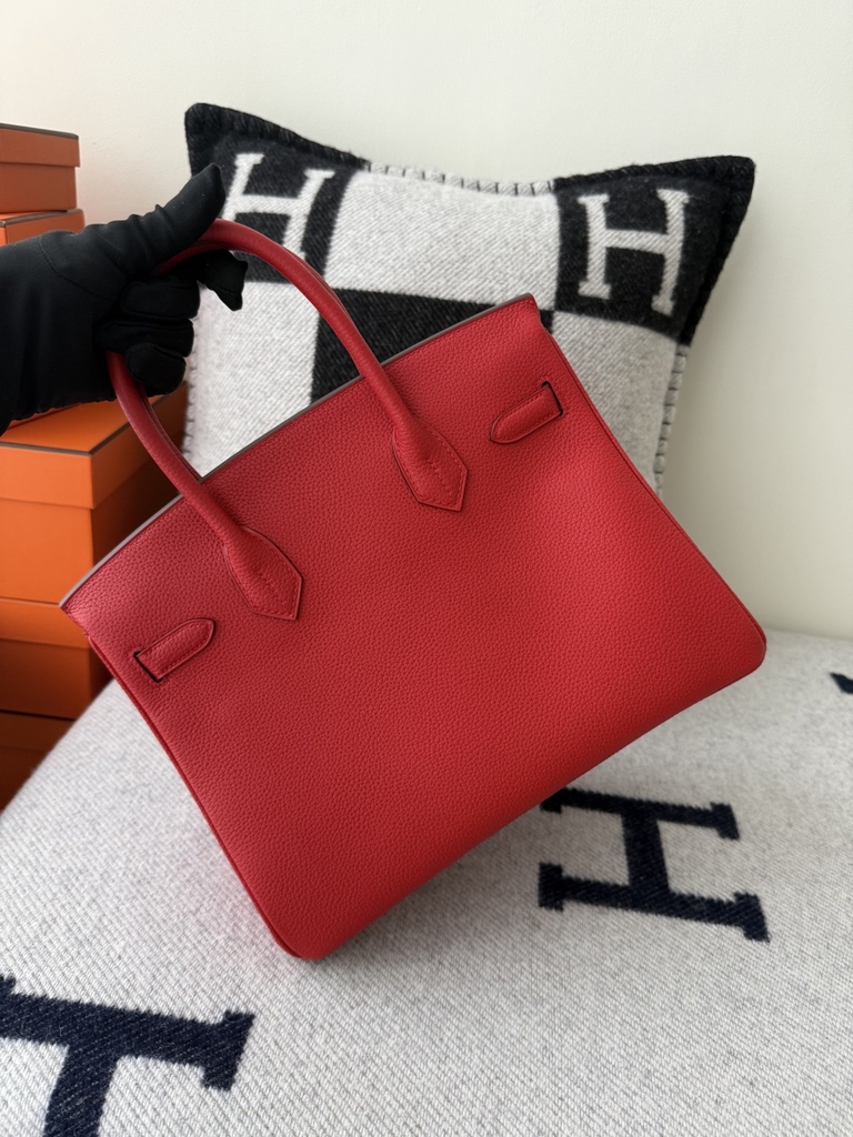 Birkin 30cm Platinum Togo Leather Bag with Gold Hardware