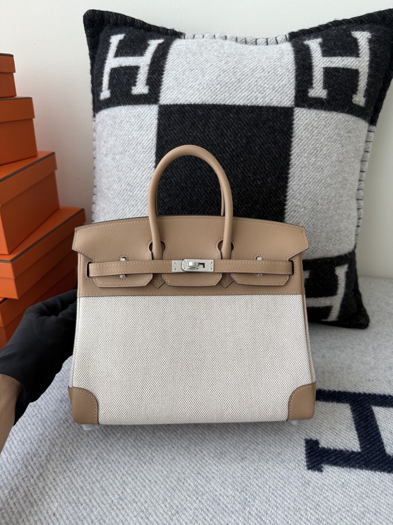 Birkin 25cm Chai Color Original Leather Handbag