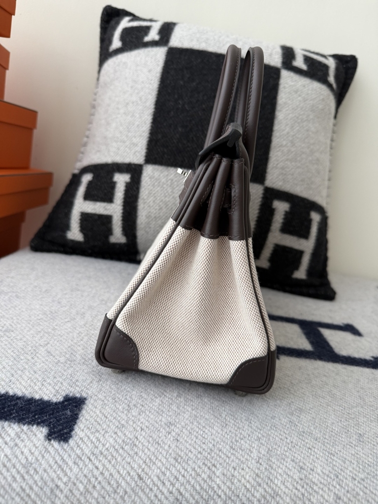 Birkin 25cm Original Leather Moka Color Silver Hardware