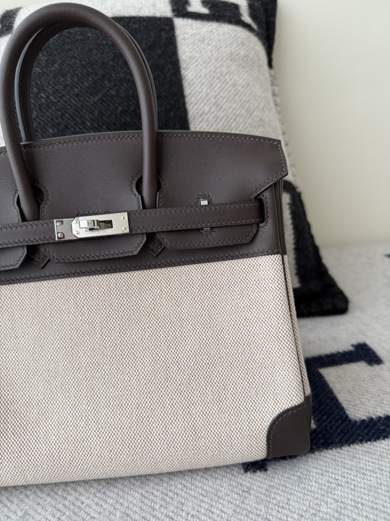 Birkin 25cm Original Leather Moka Color Silver Hardware