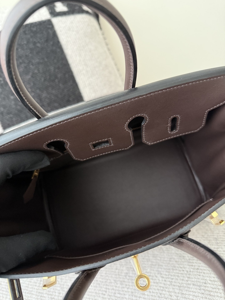 Birkin 25cm Original Leather Swift Moka Color Gold Hardware