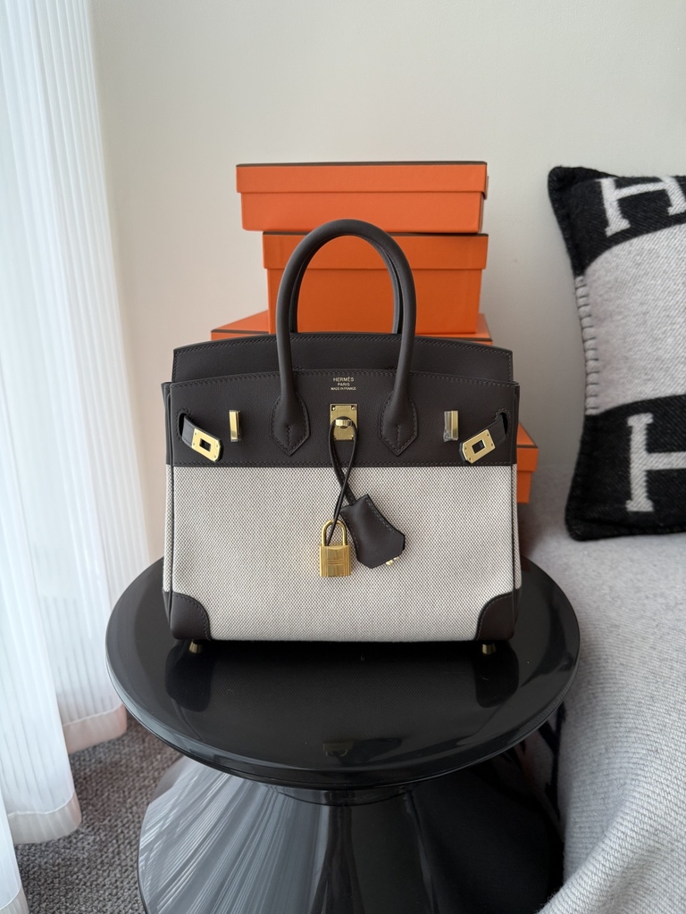 Birkin 25cm Original Leather Swift Moka Color Gold Hardware