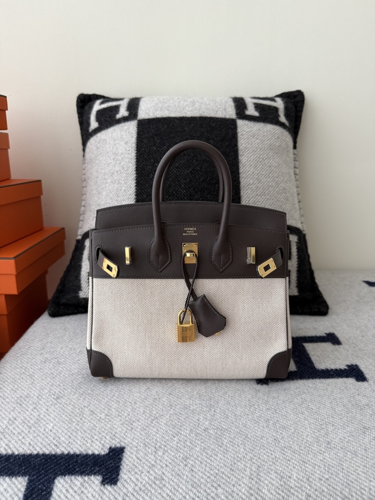 Birkin 25cm Original Leather Swift Moka Color Gold Hardware