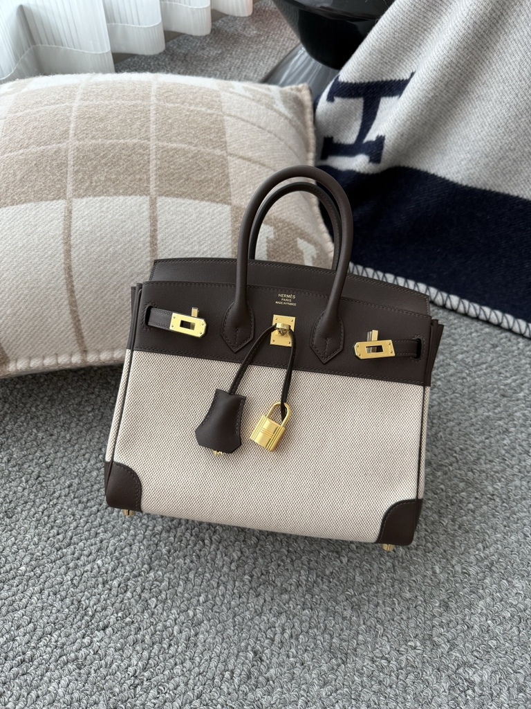 Birkin 25cm Original Leather Swift Moka Color Gold Hardware