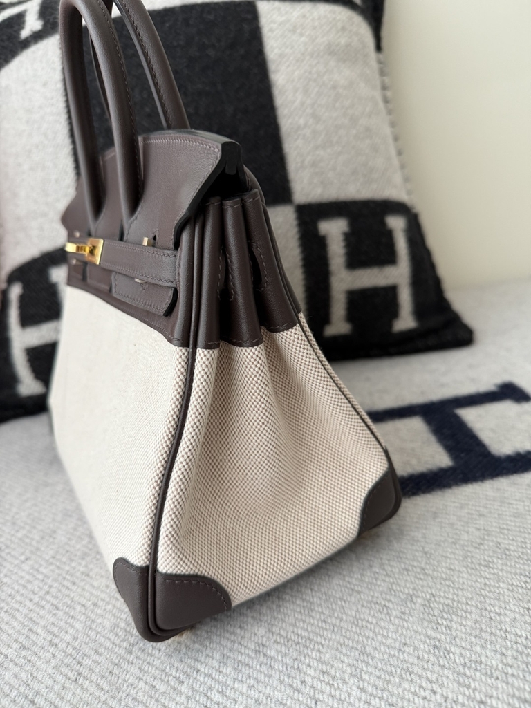 Birkin 25cm Original Leather Swift Moka Color Gold Hardware