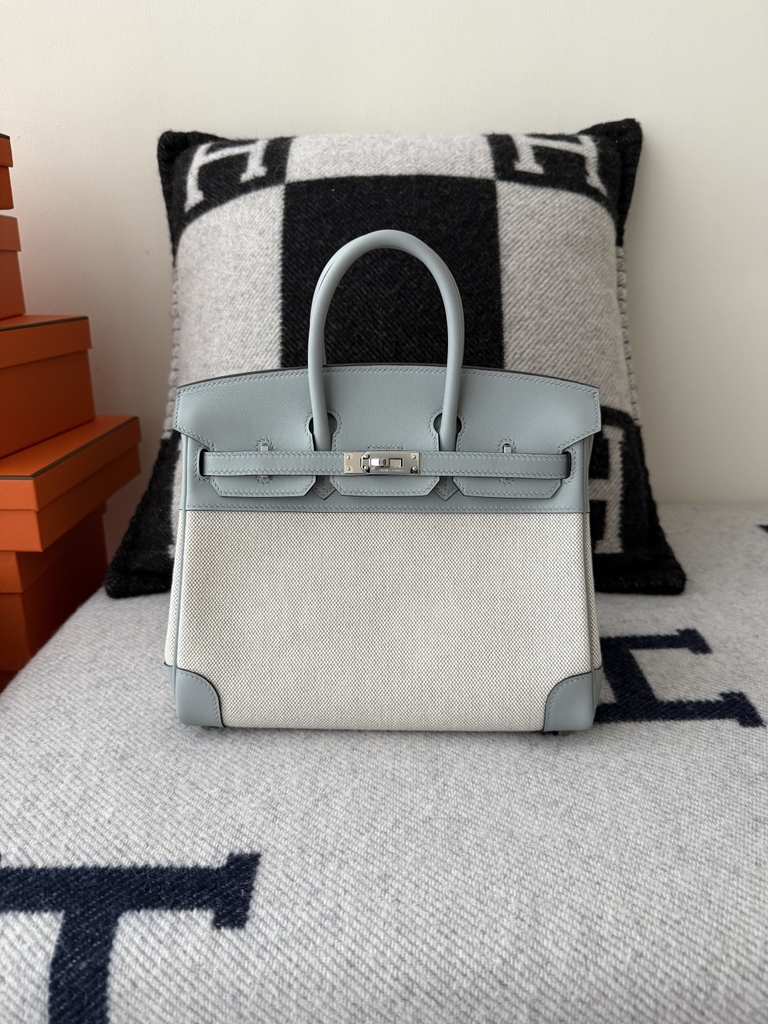 Birkin 25cm Original Leather Blue Glaciers Bag