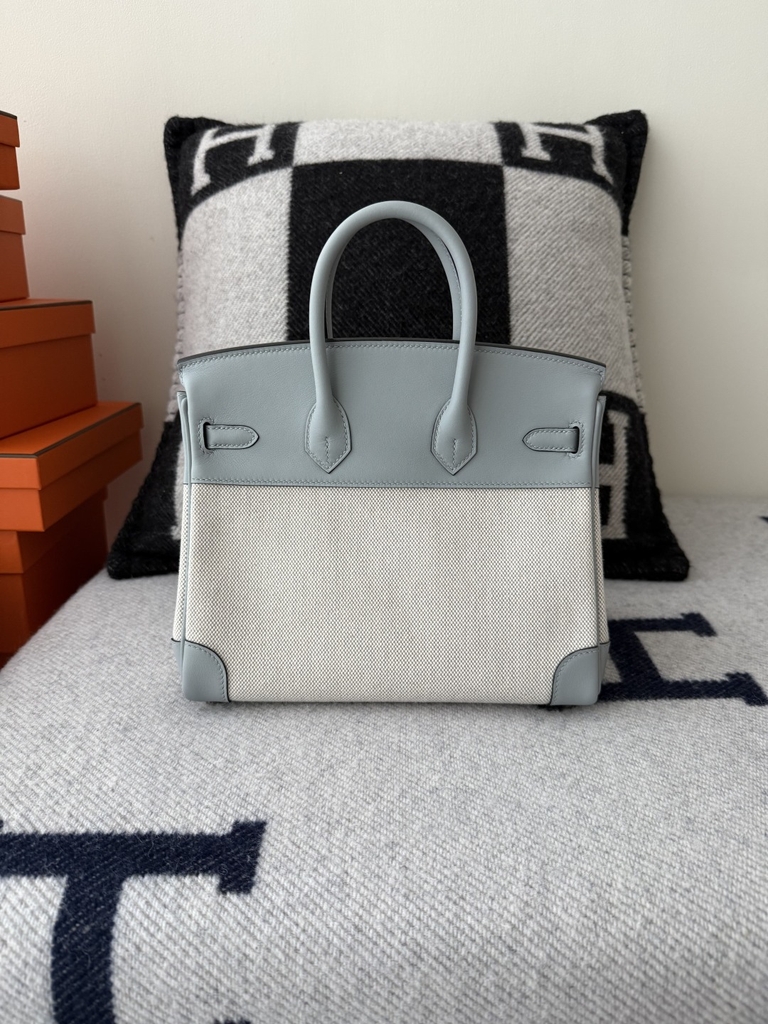 Birkin 25cm Original Leather Blue Glaciers Bag