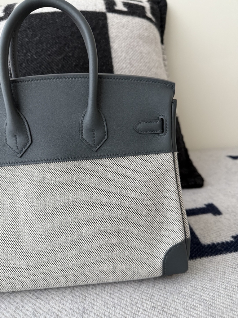Birkin 25cm Original Leather Handbag - Gris Misty Color