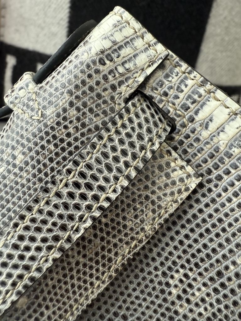 Kelly Pochette 22cm Lizard Leather Original – Silver Hardware