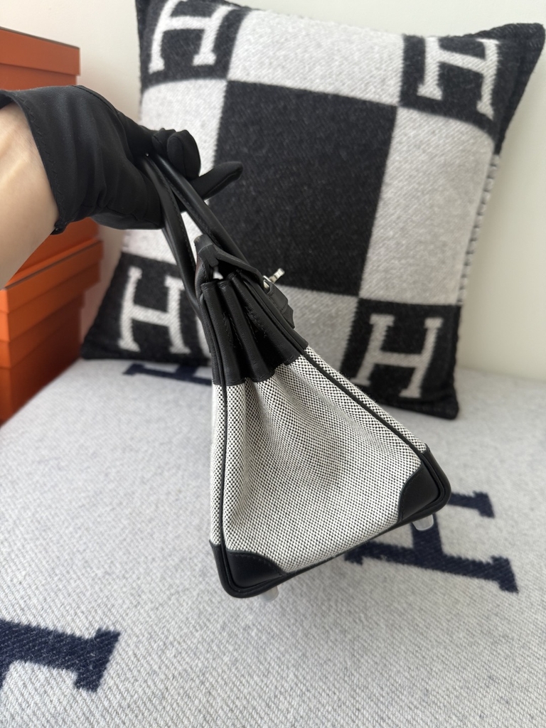 Birkin 25cm Original Leather Swift Noir Silver Hardware