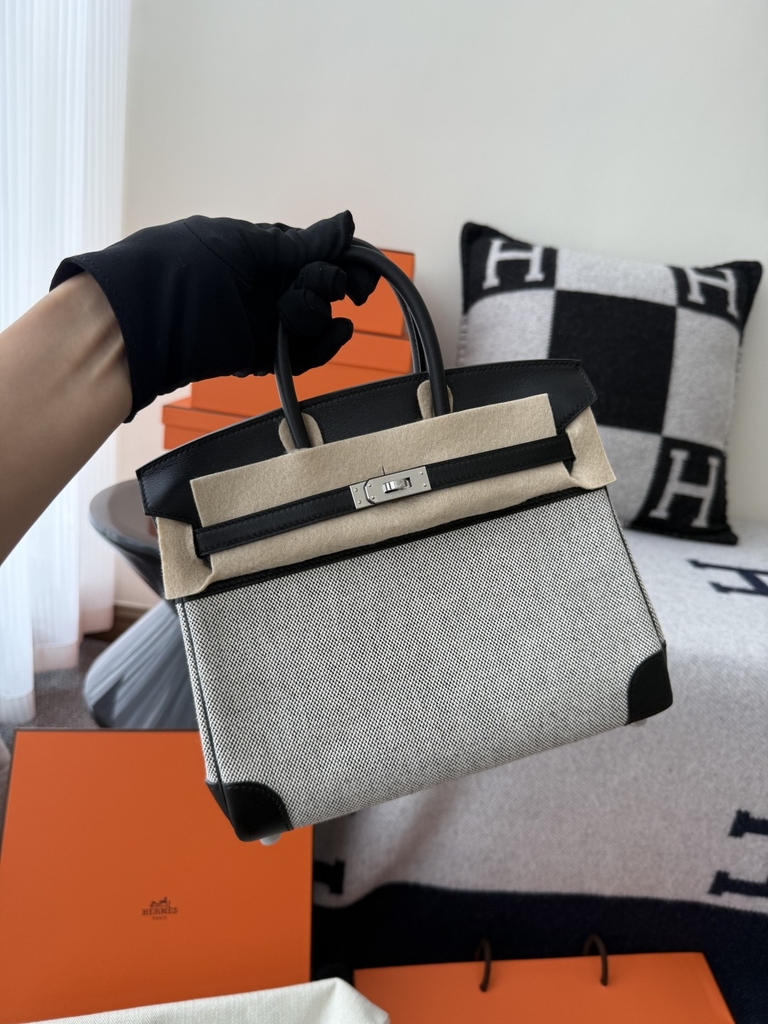 Birkin 25cm Original Leather Swift Noir Silver Hardware