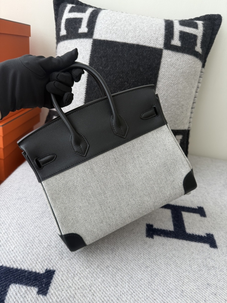 Birkin 25cm Original Leather Swift Noir Silver Hardware