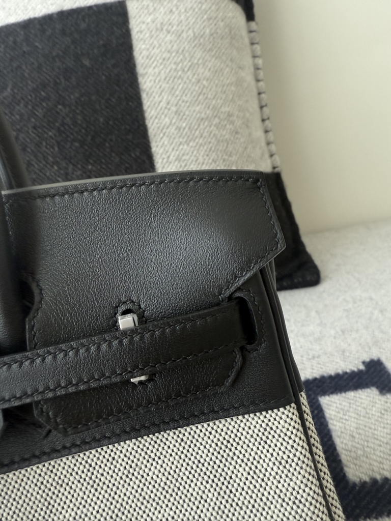 Birkin 25cm Original Leather Swift Noir Silver Hardware