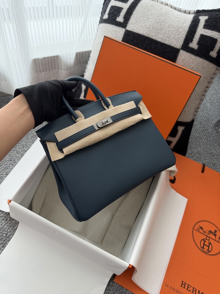 Birkin 25cm Prussian Blue Togo Leather Handbag