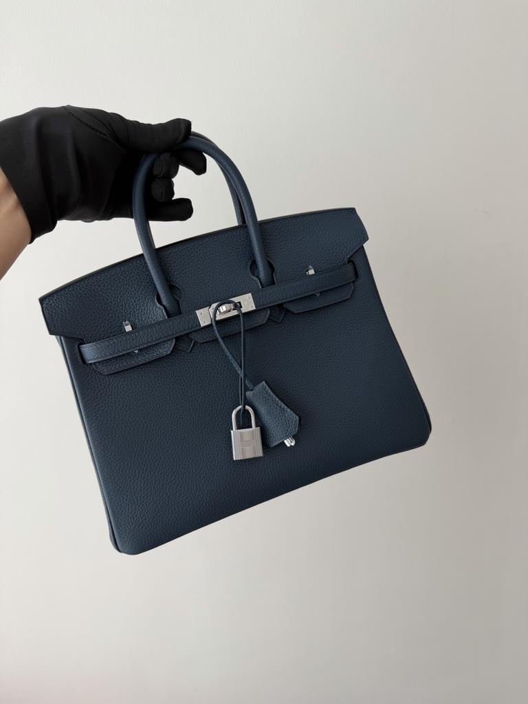 Birkin 25cm Prussian Blue Togo Leather Handbag