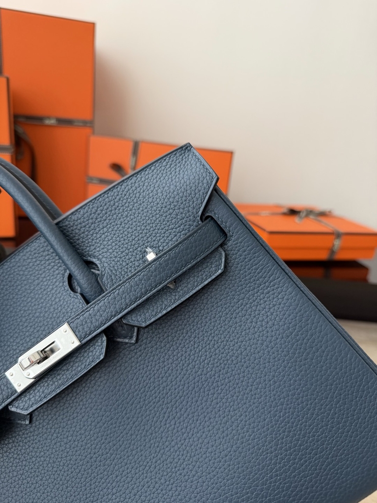 Birkin 25cm Prussian Blue Togo Leather Handbag