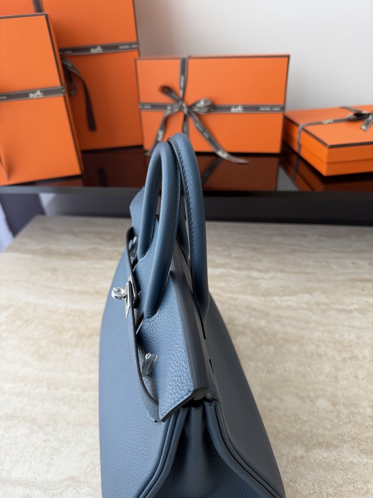 Birkin 25cm Prussian Blue Togo Leather Handbag