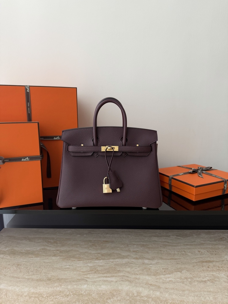 Birkin 25cm Togo Leather 0G Rouge Sellier Gold Hardware