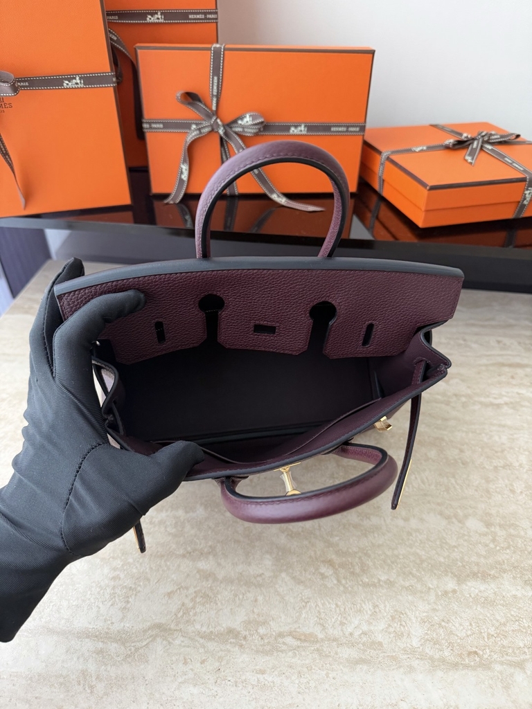 Birkin 25cm Togo Leather 0G Rouge Sellier Gold Hardware