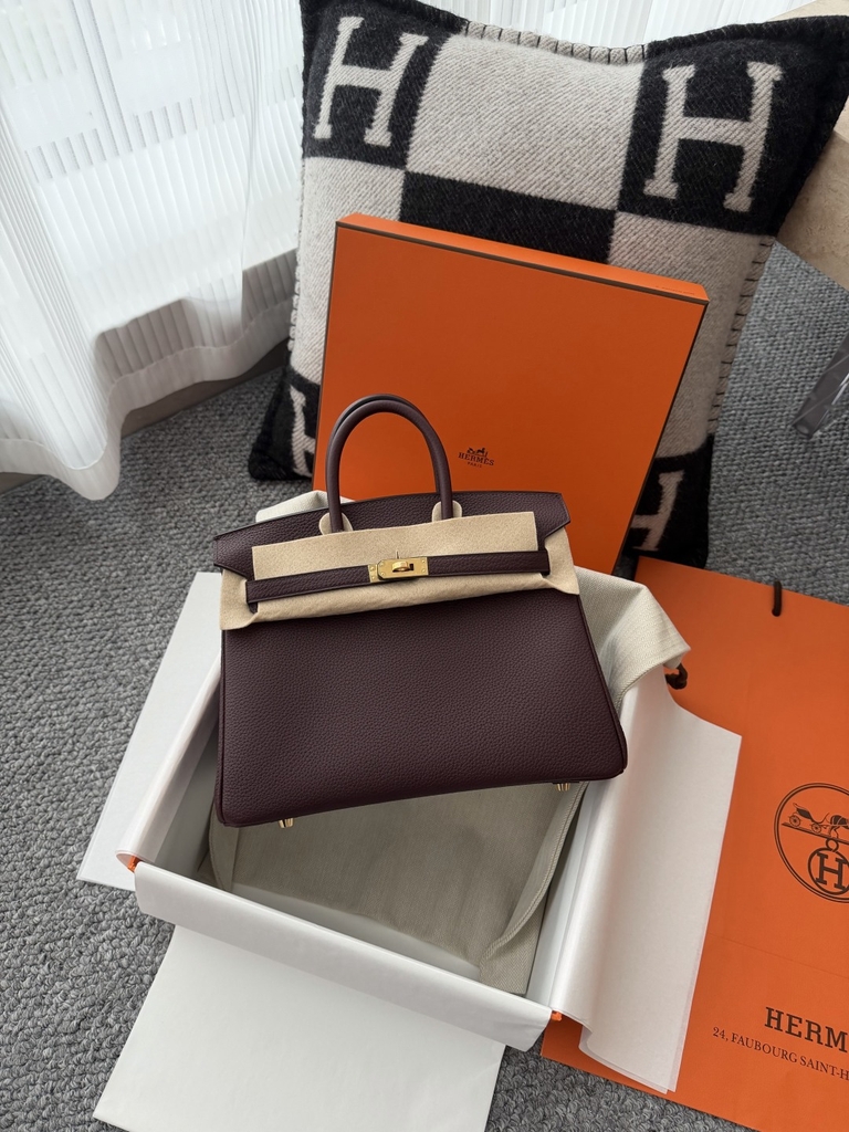 Birkin 25cm Togo Leather 0G Rouge Sellier Gold Hardware