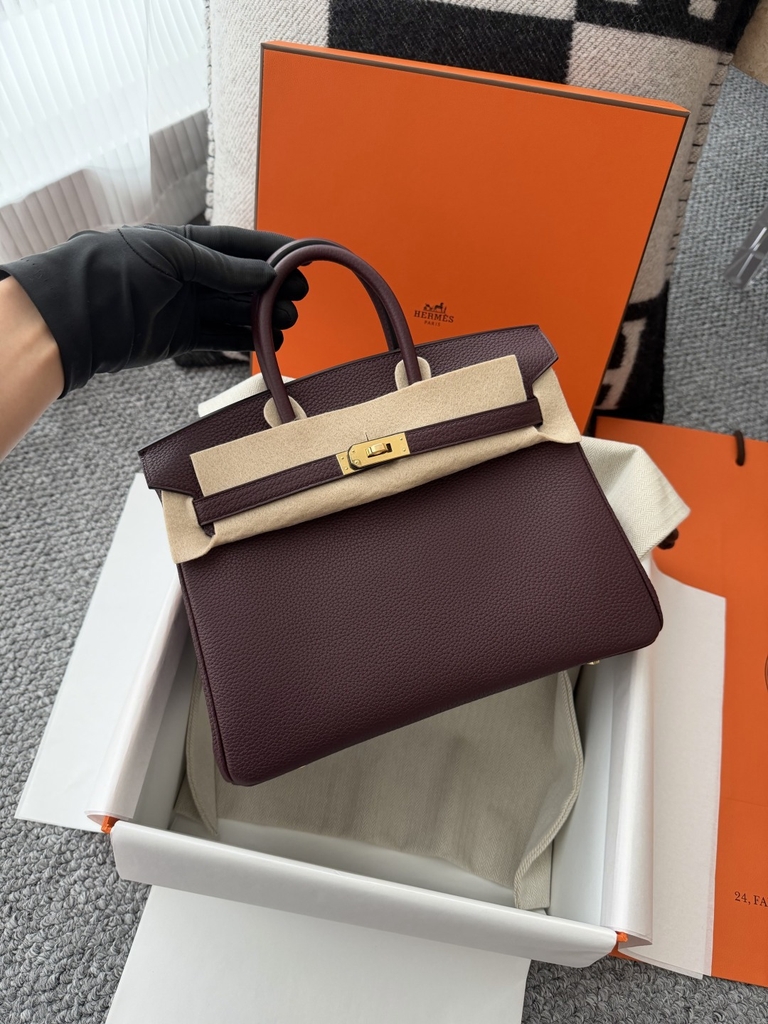 Birkin 25cm Togo Leather 0G Rouge Sellier Gold Hardware