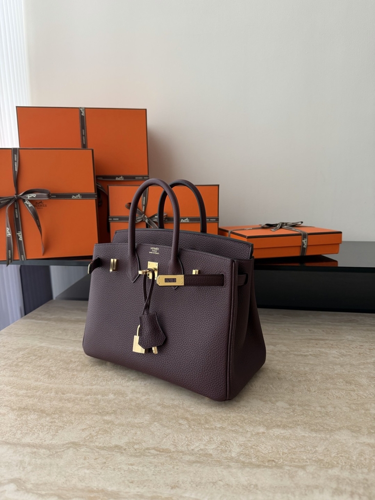 Birkin 25cm Togo Leather 0G Rouge Sellier Gold Hardware