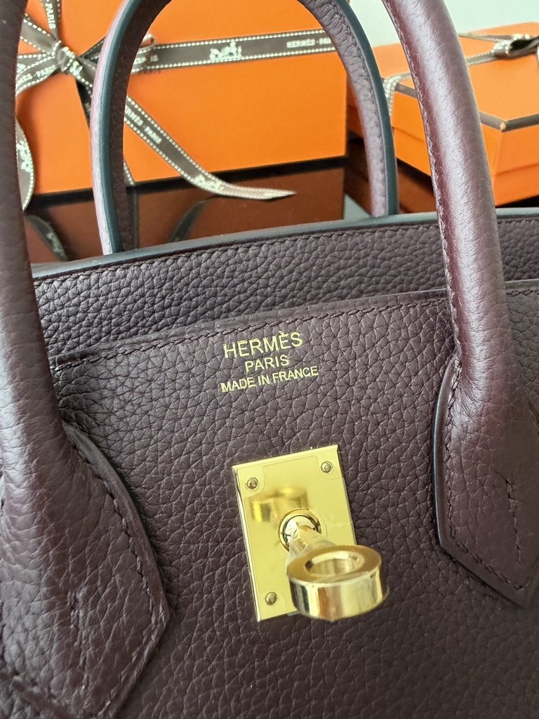 Birkin 25cm Togo Leather 0G Rouge Sellier Gold Hardware
