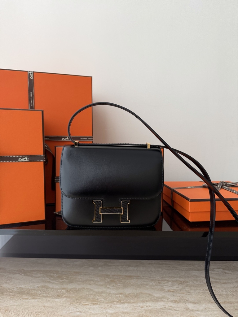 Constance 18cm Luxury Touch Mirror in Cowhide and Lizard Leather