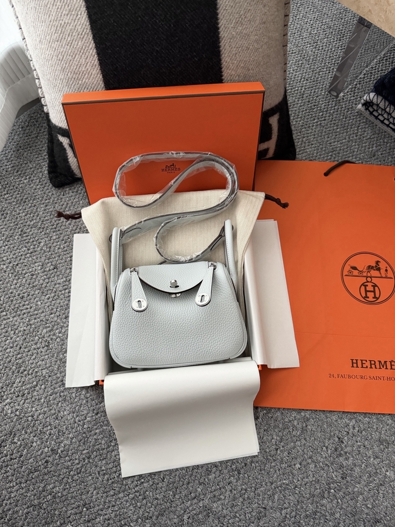 Lindy Mini Blue Brume Classic Leather Handbag