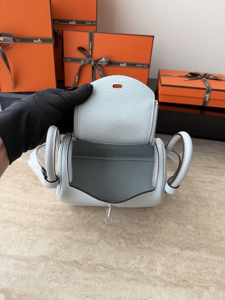 Lindy Mini Blue Brume Classic Leather Handbag