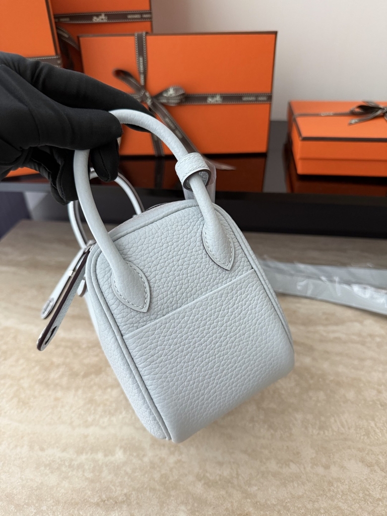 Lindy Mini Blue Brume Classic Leather Handbag