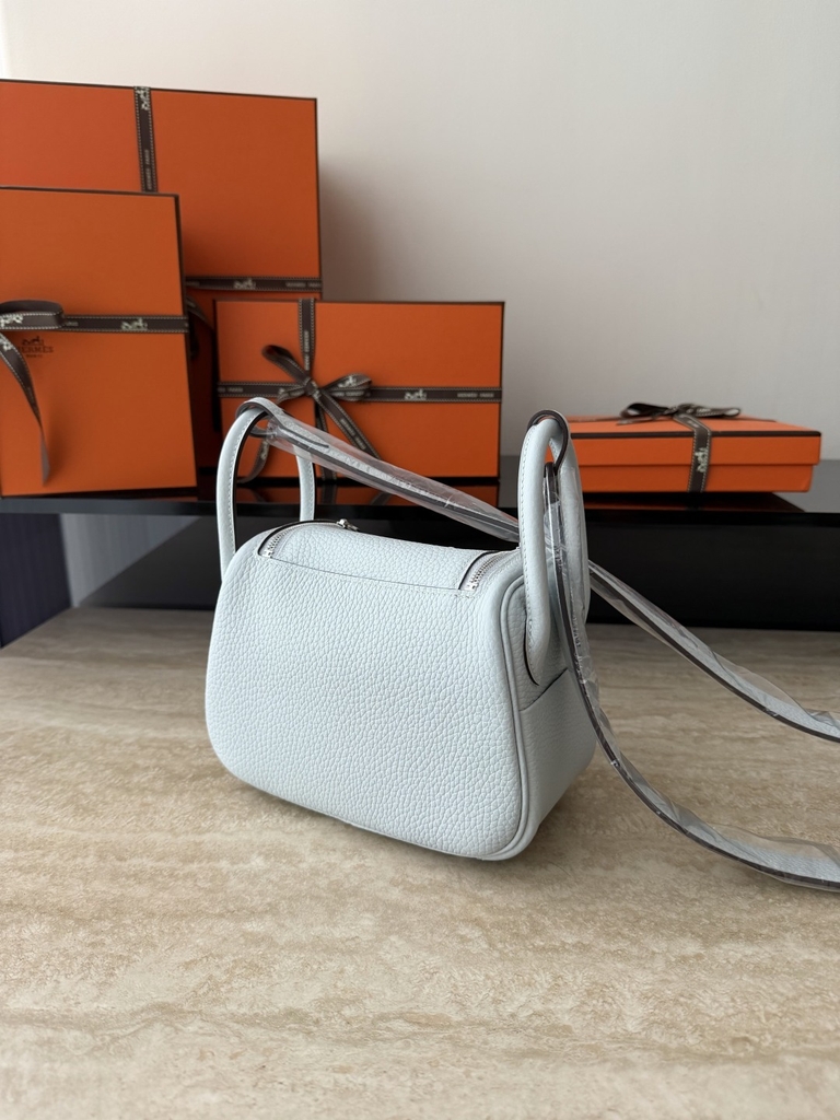 Lindy Mini Blue Brume Classic Leather Handbag