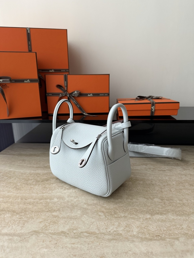 Lindy Mini Blue Brume Classic Leather Handbag