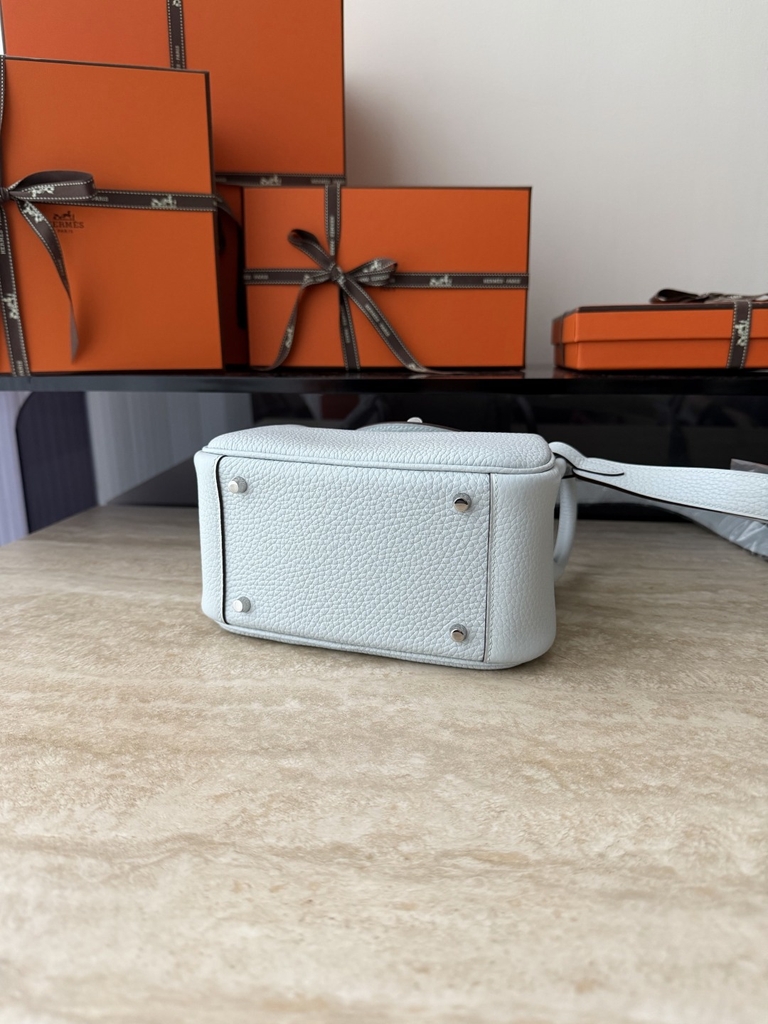 Lindy Mini Blue Brume Classic Leather Handbag