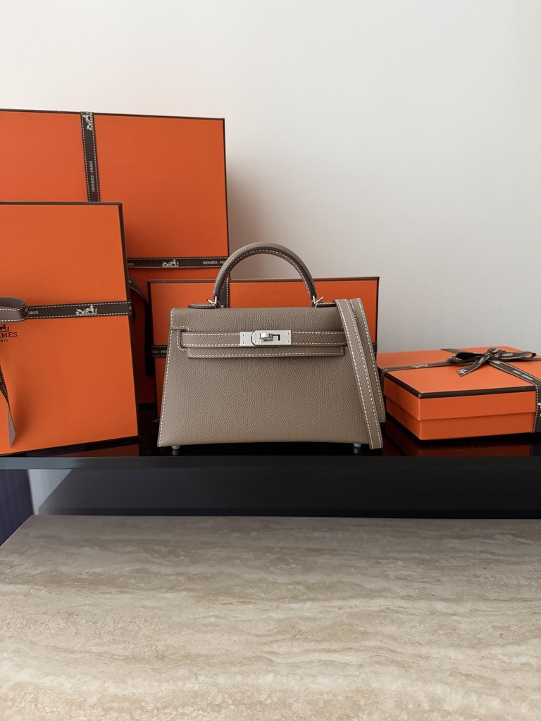 Mini Kelly II Original Leather Epsom Grey CK18
