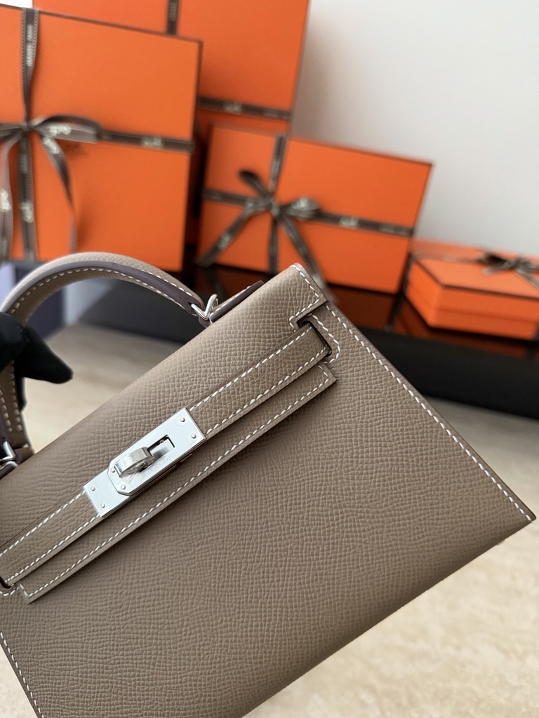 Mini Kelly II Original Leather Epsom Grey CK18