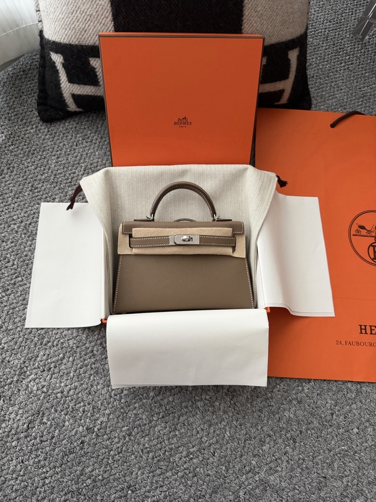 Mini Kelly II Original Leather Epsom Grey CK18