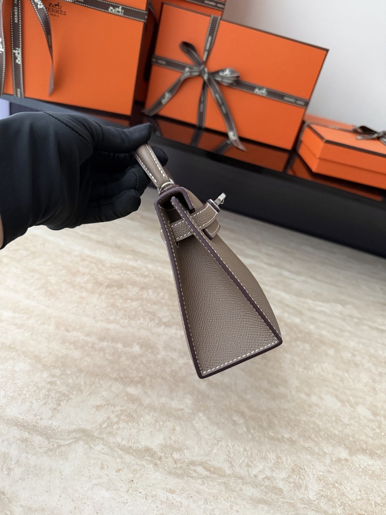 Mini Kelly II Original Leather Epsom Grey CK18