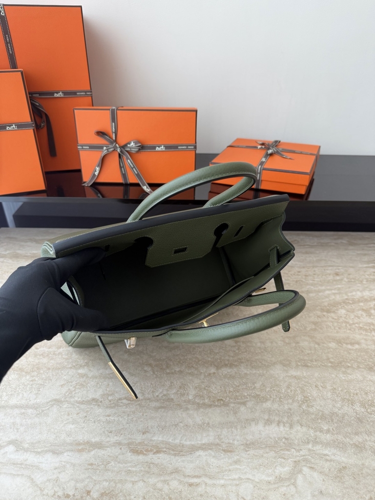 Birkin 30cm Togo Leather Bag V6 Canopy Color Jungle Green Gold Hardware