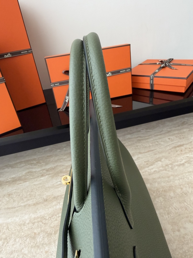 Birkin 30cm Togo Leather Bag V6 Canopy Color Jungle Green Gold Hardware